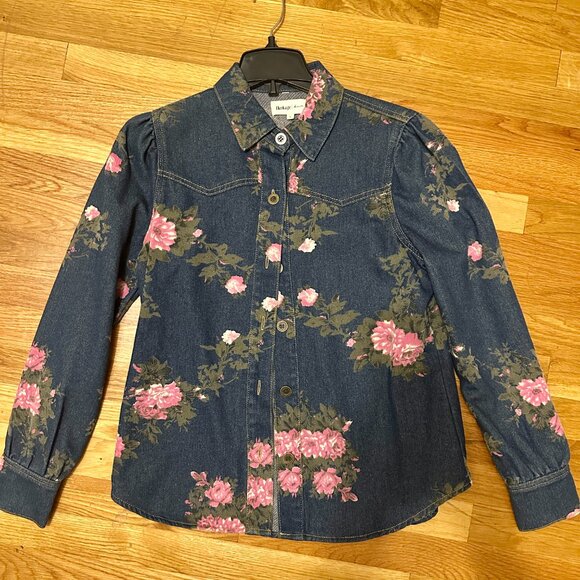 Heritage Denim Rose Print Western Shirt - Picture 5 of 12